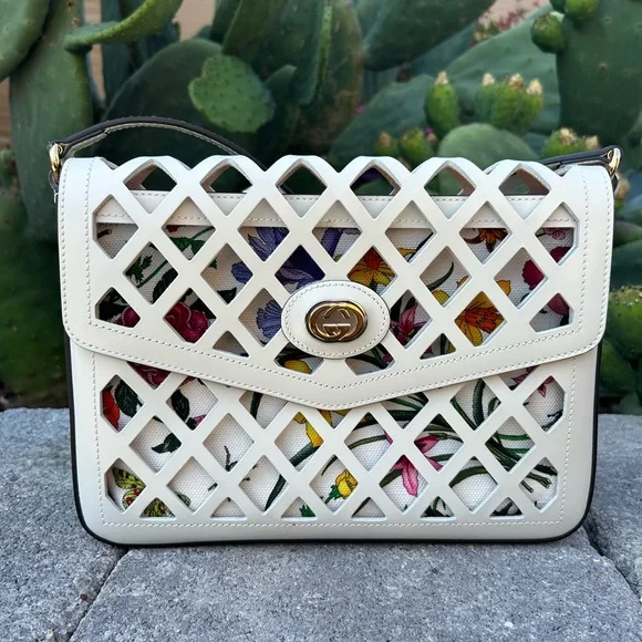 Gucci Traforata Flap Crossbody Bag - Picture 1 of 10
